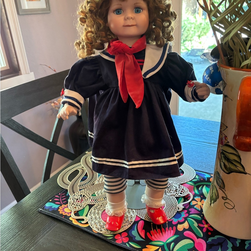 Blue and Red Sailor Doll with Accessories
